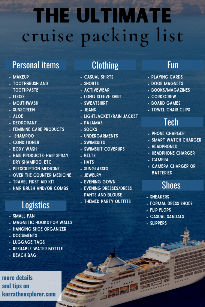 The Ultimate 8 Night Cruise Packing List For Women - what to pack on a tropical cruise - warm weather cruise packing list